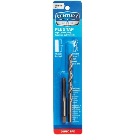 Century Drill & Tool Century Drill & Tool 5/16-18 National Coarse Carbon Steel Tap-Plug and f Letter Gauge Drill Bit 95405